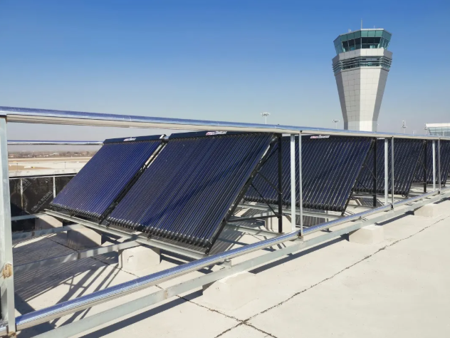 太阳雨清洁热能系统解决方案|花果山国际机场清洁热水项目